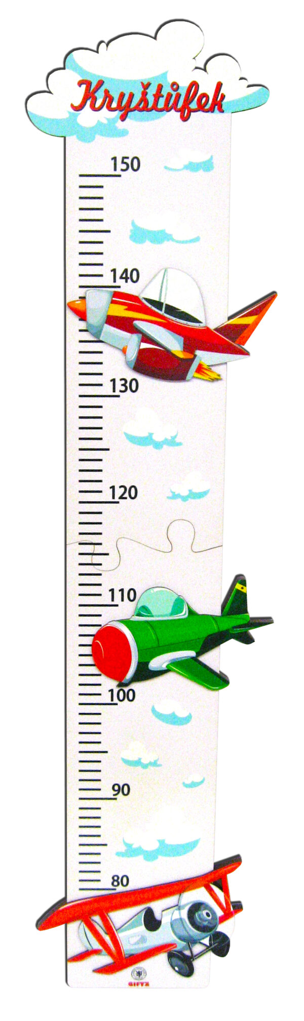 Dětský 2D dřevěný metr nastenný - Letadla